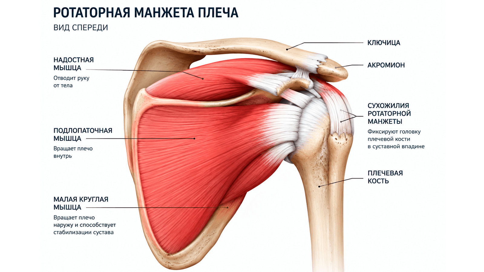 Схема ротаторного манжета плеча Схема ротаторного манжета плеча