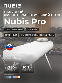 Переносной стол для массажа NUBIS PRO с электрическим насосом LIGHT BLUE