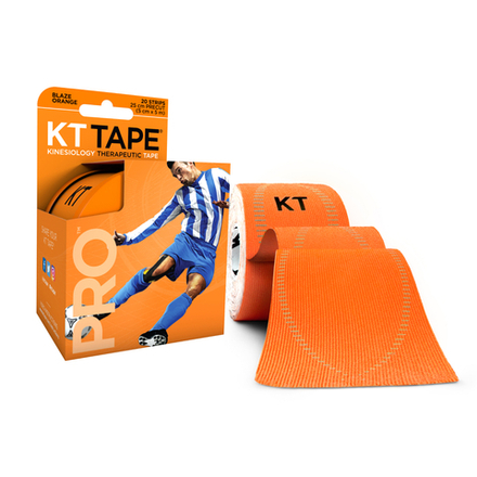 Кинезиотейп KT Tape PRO, синтетическая основа, 20 полосок 25 х 5 см, преднарезанный, цвет Blaze Orange