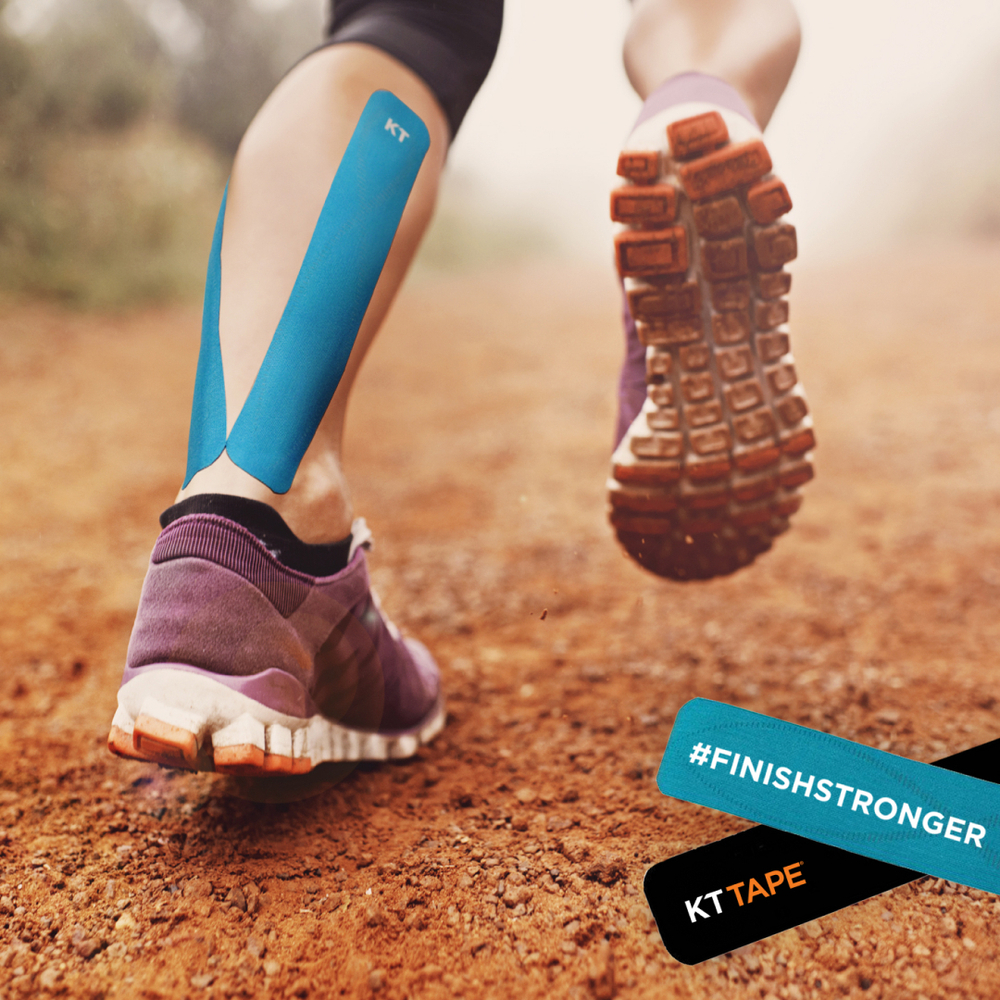 Кинезиотейп KT Tape PRO, Синтетическая основа, 20 полосок 25 х 5см, преднарезанный, цвет Laser Blue