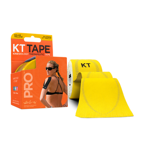 Кинезиотейп KT Tape PRO, синтетическая основа, 20 полосок 25 х 5 см, преднарезанный, цвет Solar Yellow
