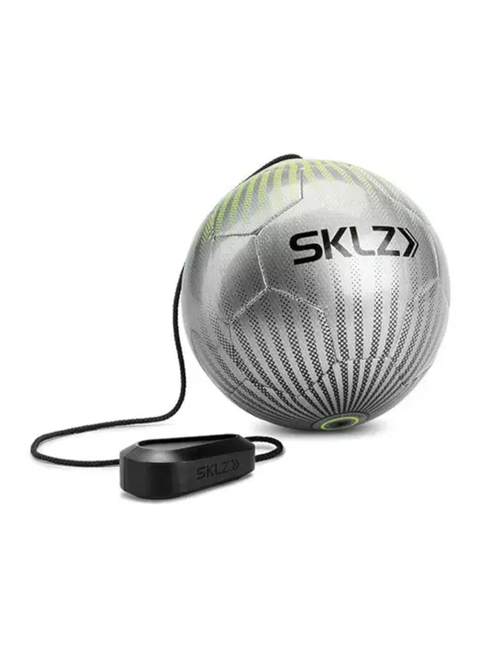 Мяч тренажер на резинке для отработки ударов серебряный SKLZ Star-Kick TOUCH TRAINER VOLT SILVER