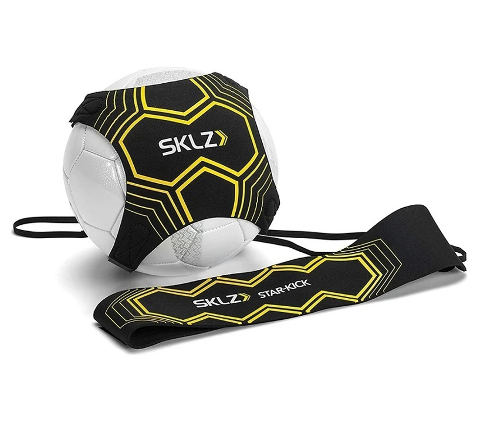 Футбольный тренажер на резинке чехол для мяча черный, для отработки ударов Star Kick Trainer