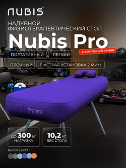 Переносной физиотерапевтический стол Nubis Pro с электрическим насосом и усиленной рамой DARK BLUE