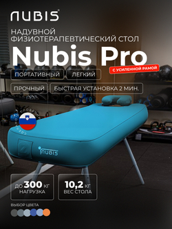 Переносной физиотерапевтический стол Nubis Pro с электрическим насосом и усиленной рамой DARK BLUE
