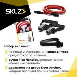 Силовой трос с ручками среднего сопротивления Набор для тренировок Resistanse Cable Set Medium