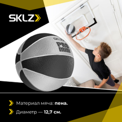 Баскетбольный мяч детский PRO MINI HOOP SWISH FOAM BALL 5" BLACK SILVER